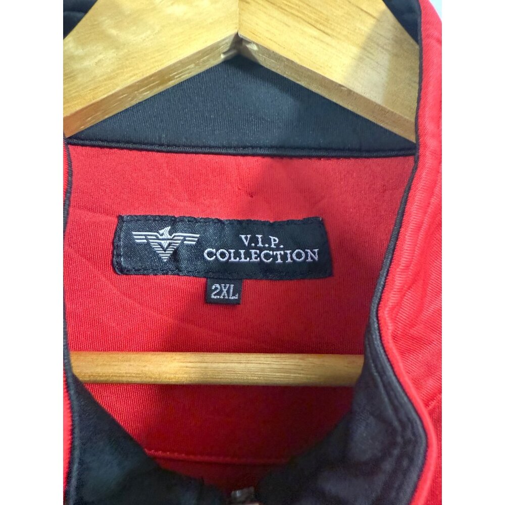 VIP Collection Performance Jacket Mens Size 2XL Red Black White Colorblock - Picture 3 of 12